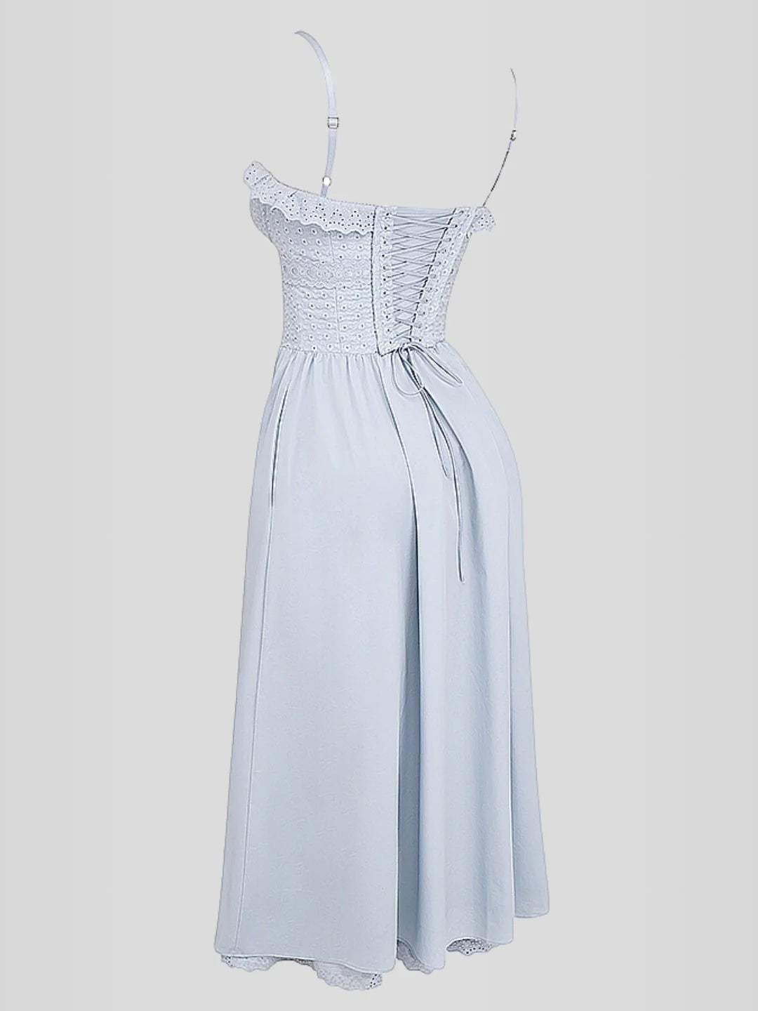 Vestido bustier midi com corte na lateral celestial jasmine