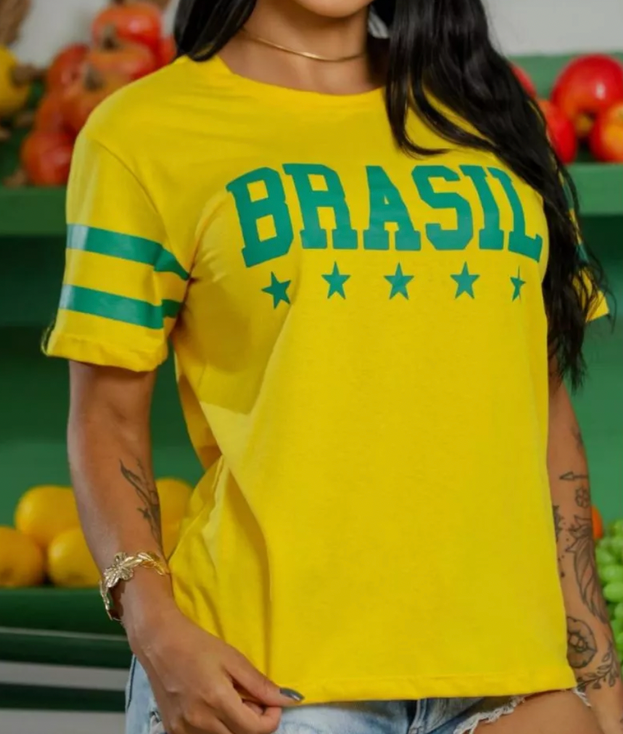 Camiseta 5 Estrelas Amarela