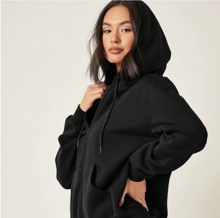 Casaco Feminino Moletom Preto