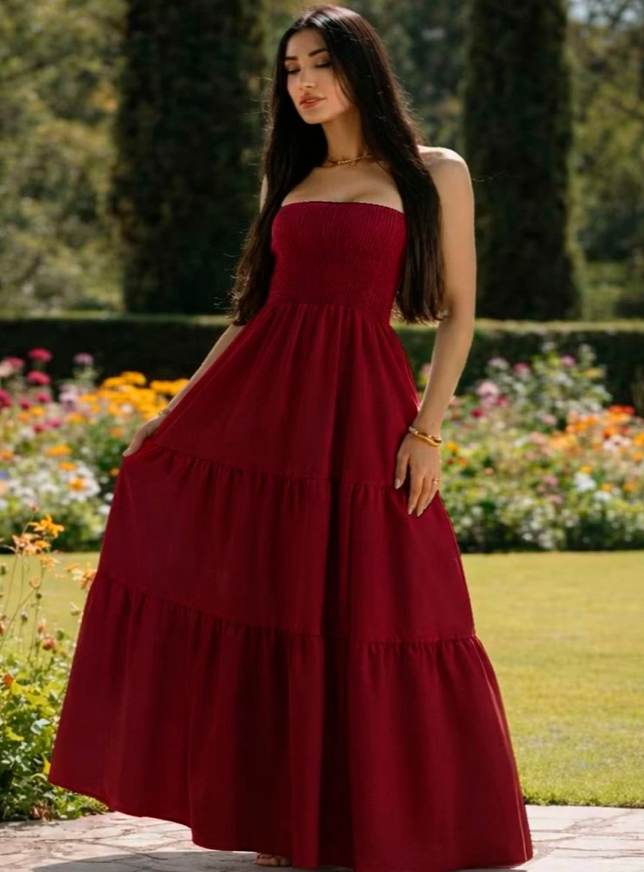 Vestido Feminino Longo Vermelho Rubi