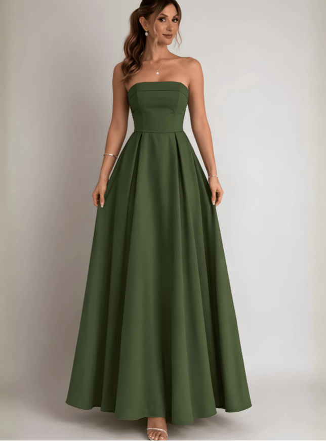 Vestido Feminino Longo Alfaiataria Verde