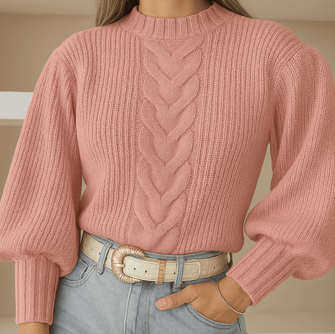 Blusa Feminina Tricot Rosa Tamanho Único