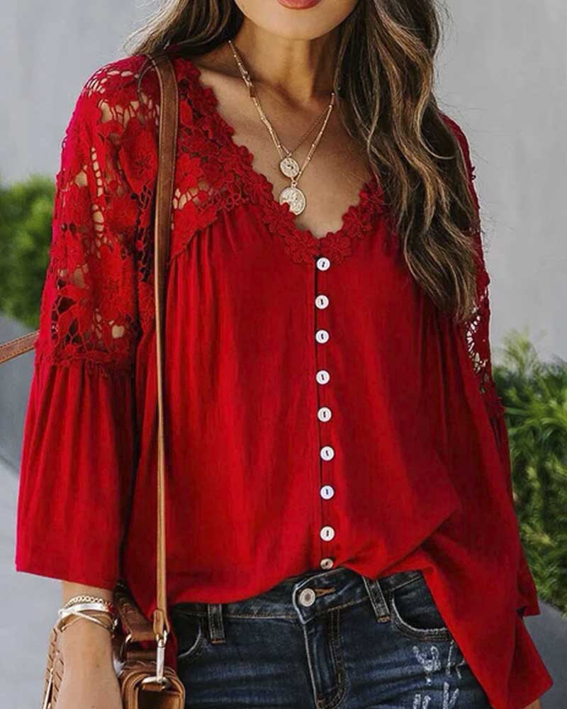 Blusa feminina costas e ombros em renda decote em V