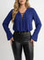 Blusa Feminina Manga Longa Decotada com Cordão
