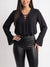 Blusa Feminina Manga Longa Decotada com Cordão