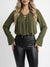 Blusa Feminina Manga Longa Decotada com Cordão