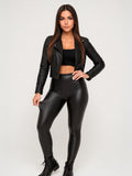 Calça legging courino térmica peluciada