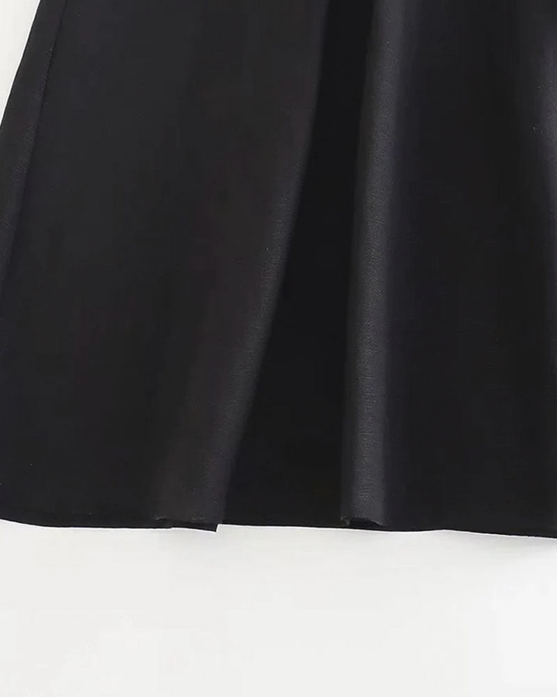 Vestido feminino midi decote em v preto