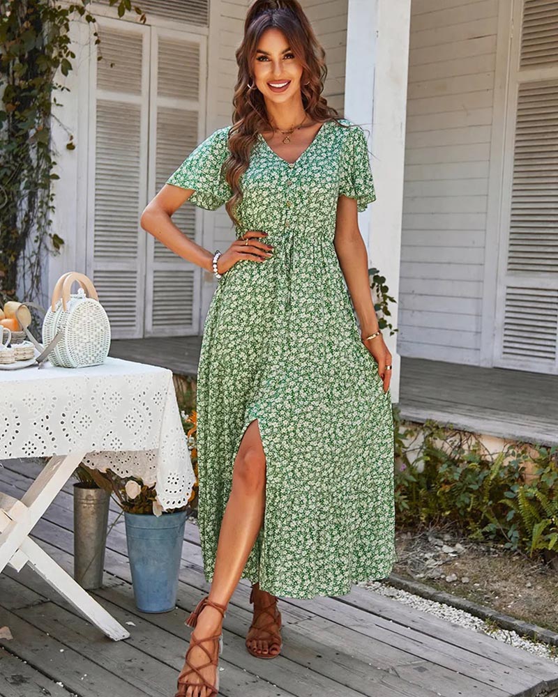 Festa Floral Vestido Florido Comprido Vestido Estampado Floral
